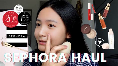 Sephora Haul 八折開箱上妝💄 Rare Beauty 蘭蔻節日禮包 Youtube