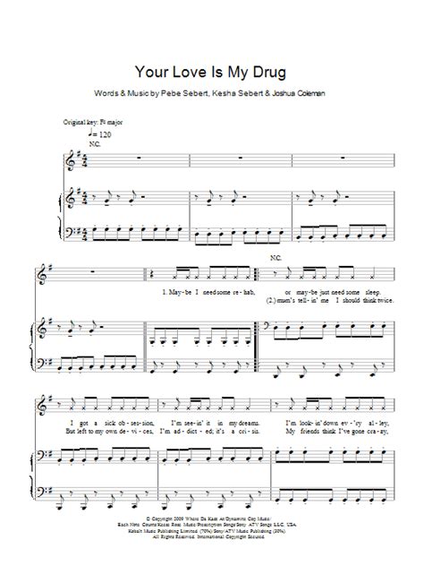 Your Love Is My Drug Sheet Music Ke Ha Piano Vocal Guitar Chords Hot Sex Picture