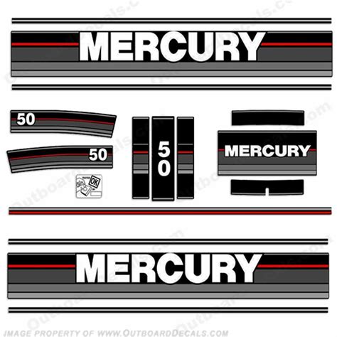 Mercury 1990 50hp Outboard Engine Decals