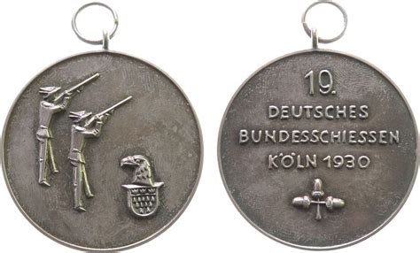 tragbare Medaille 1930 Silber Köln auf das 19 Deutsche