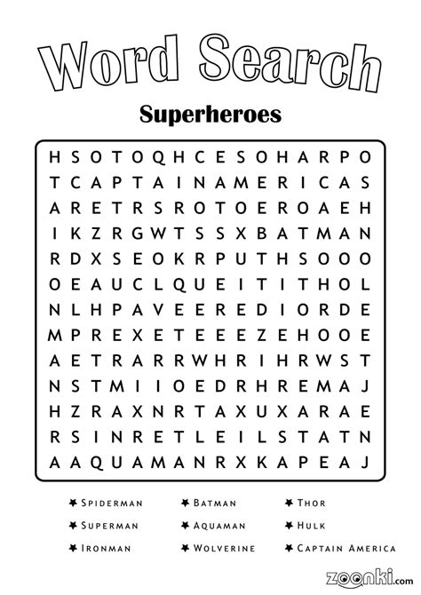 Superhero Word Search Best Sale Cityofclovis Org