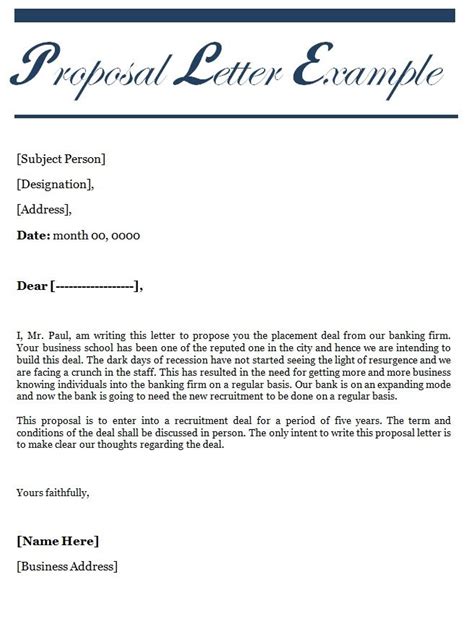 Proposal letter format – Artofit