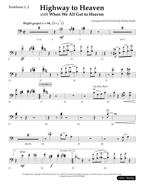 Highway To Heaven With When We All Get To Heaven Choral Anthem Satb Trombone Sheet Music Pdf