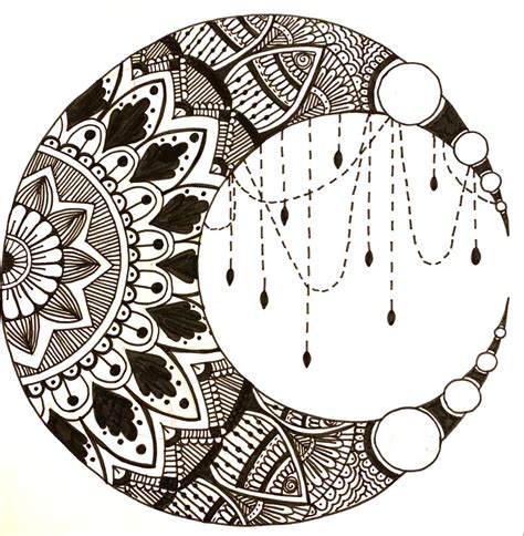 Mandala moon drawing | Statement necklace, Jewelry, Moon drawing