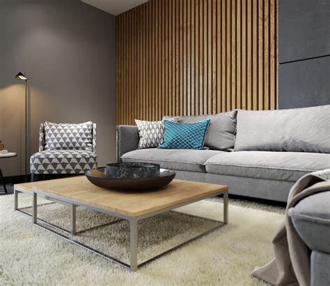 Декоративные рейки на стену в гостиной из массива дуба с лаковым ...