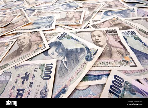 A Lot Of Yen Bank Notes Of The Japanese Currency Hi Res Stock