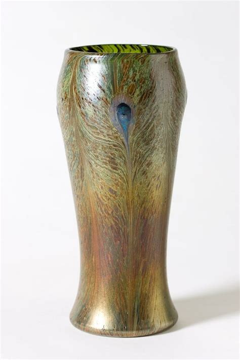 Tiffany Studios New York Iridescent Favrile Glass Peacock Pattern