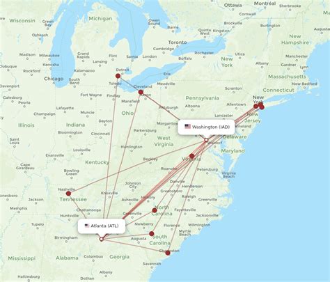 All Flight Routes From Atlanta To Dulles ATL To IAD Flight Routes