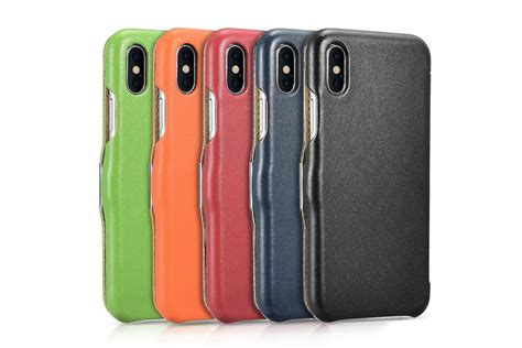 Brand Icarer Original Luxury Genuine Leather Flip Case Cover For Iphone X Luxurious Style Black