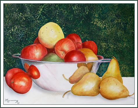 Still Life With Apples And Pears Painting By Mariarosa Rockefeller