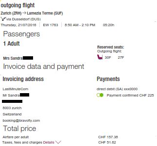 Retrieved invoice data for a Eurowings flight | Download Scientific Diagram