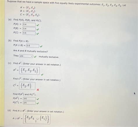 Solved Suppose That We Have A Sample Space With Five Equally Chegg