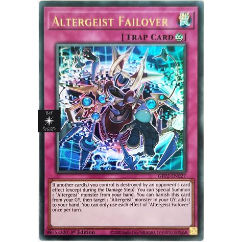 BaK Yu Gi Oh Thẻ Bài Chính Hãng Altergeist Failover EN AE Ultra