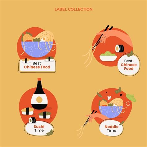 Free Vector Flat Design Food Labels Collection