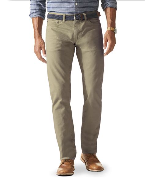 Dockers D1 Slim Fit 5 Pocket Flat Front Khaki Pants In Beige For Men