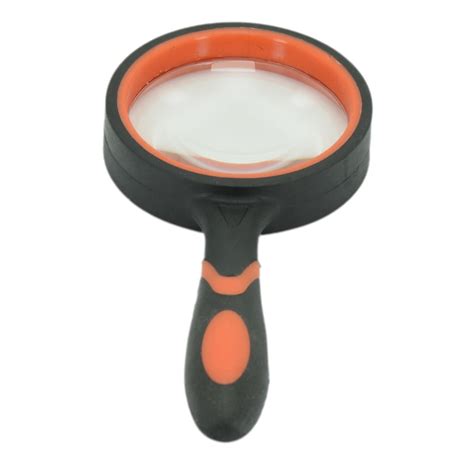 Лупа ручная круглая 10х-50мм для чтения (резиновая двуцветная ручка ...