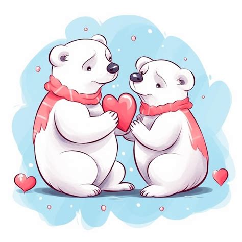 Premium AI Image There Are Two Polar Bears Holding A Heart In Their