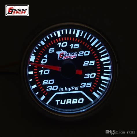 Dragon Gauge 52mm White Backlight Auto Turbo Boost Gauge Vacuum Meter