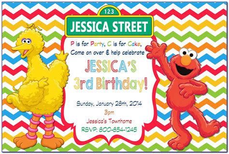 Free Printable Elmo Party Invitation Template Sesame Street Birthday