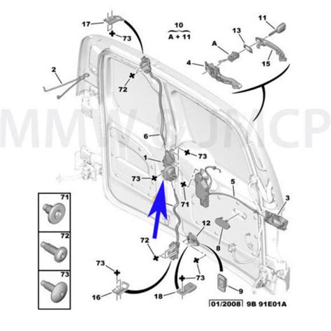 For PEUGEOT PARTNER CITROEN BERLINGO 2008 18 Rear Door Lock Mechanism