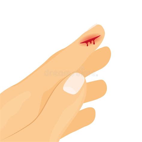 Bleeding Blood From The Finger Wound Stock Vector Illustration Of