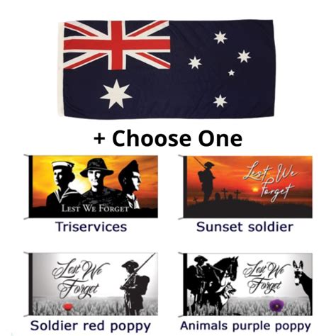 Australian and Lest We Forget Flag Bundle