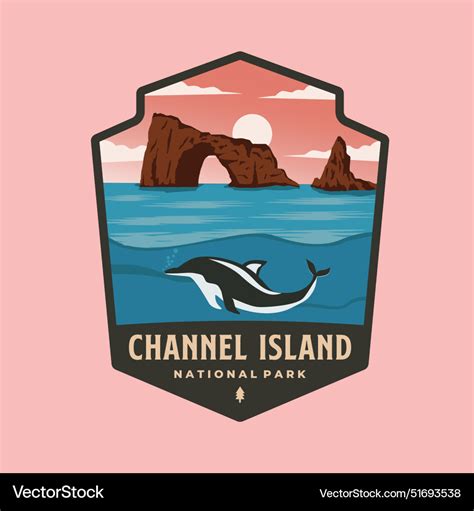 Channel Island National Park Emblem Patch Logo Vector Image