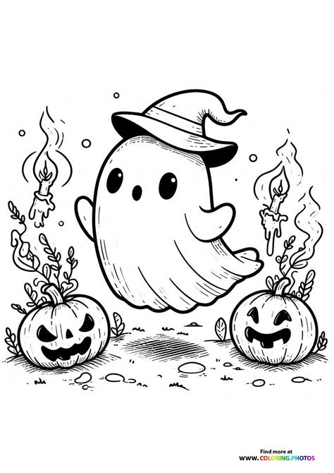 Halloween ghosts - Coloring Pages for kids | Free print or download