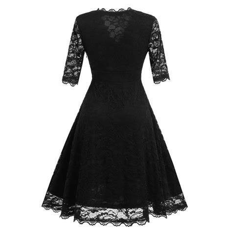 Women Sexy Lace 3 4 Sleeve Party Cocktail Wedding Bridesmaid A Line