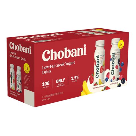 Chobani Low Fat Greek Yogurt Drink Variety Pack 7 Oz 12 Pk Consolidated Cart