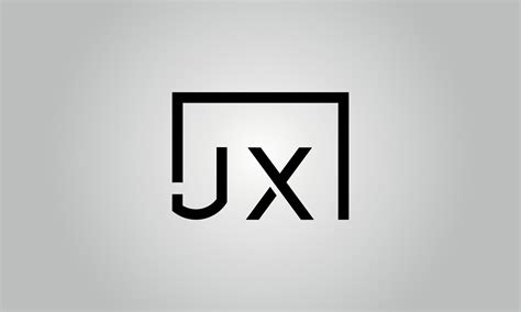 diseño del logotipo de la letra jx jx logo con forma cuadrada en