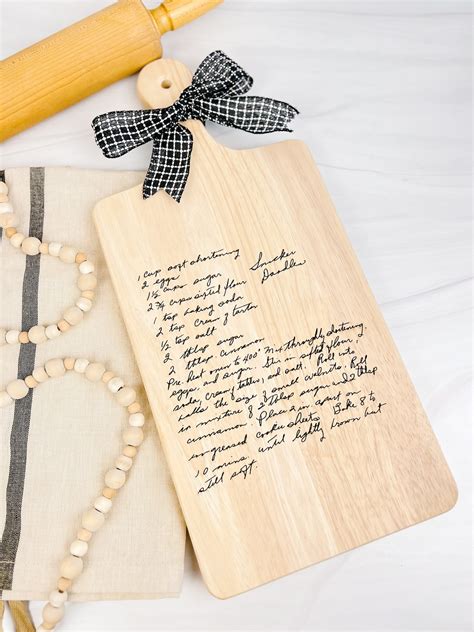 Handwritten Recipe Cutting Board Grandma S Handwriting Etsy