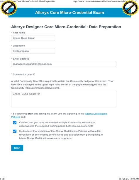 Alteryx Designer Core Micro Credential Data Preparation