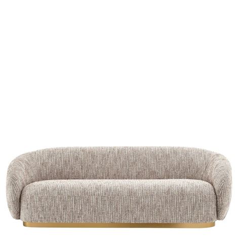 Eichholtz Sofa Brice Mademoiselle Beige Stylish Sofa Curved Couch