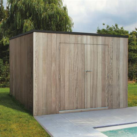 Abri De Jardin Toit Plat En Bois Exotique BOX IROKO De Gardival