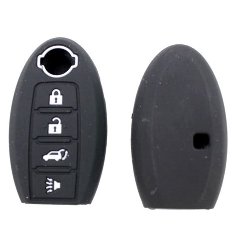 Black Buttons Remote Key Fob Case Silicone Cover Fit For Nissan