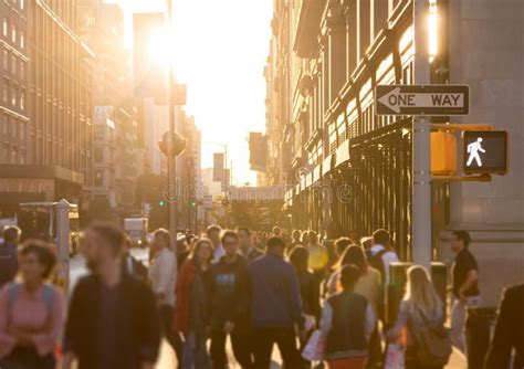 Crowd Of People Walking On Street Sidewalk Editorial Stock Image