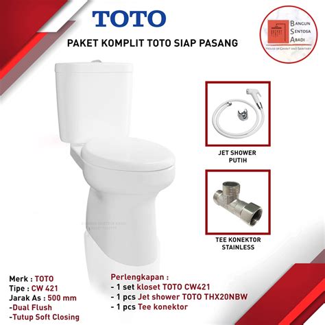 Jual KLOSET DUDUK TOTO CW421J SW420JP ORIGINAL KOMPLIT MONOBLOK TOTO