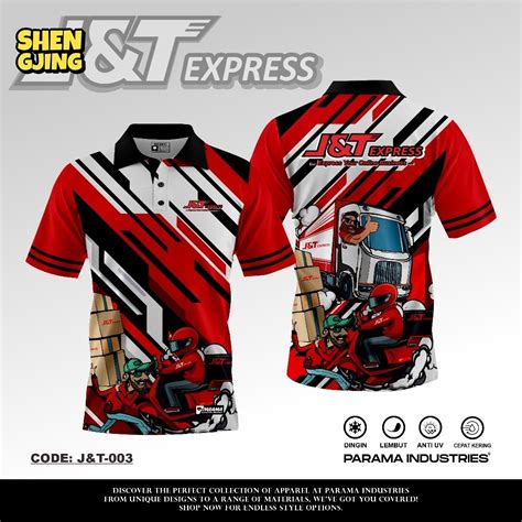 Parama Industries Premium Jersey Polo Anti Gerah Kurir Paket Jandt Express Baju Driver Jnt