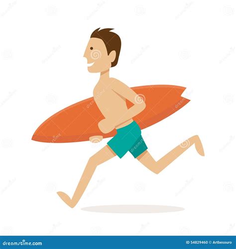 Male Surfer Vector Illustration Stock Vector Illustration Of Ocean