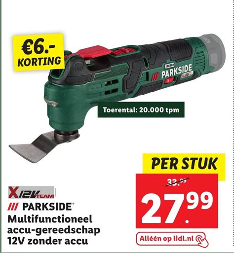 Parkside Multifunctioneel Accu Gereedschap V Zonder Accu Aanbieding