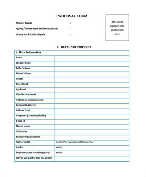 Insurance Proposals Templates Financial Report