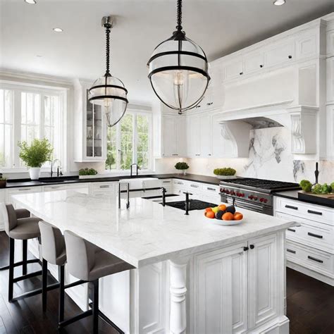 15 Luxury Modern White Kitchen With Black Countertops Ideas In 2024