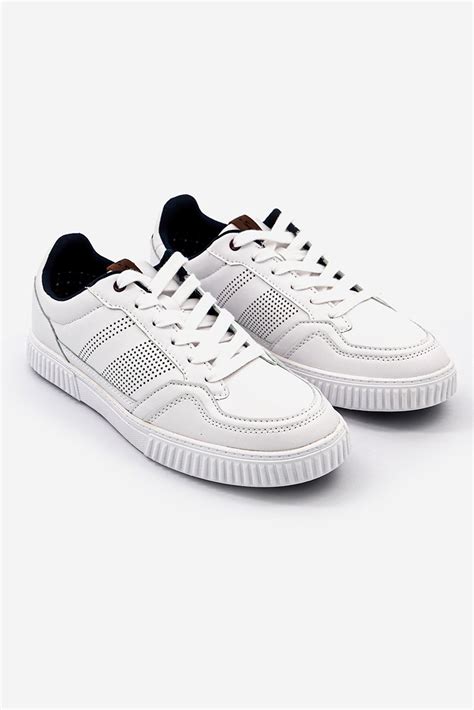 Ben Sherman Men Lace Up Macro Sneaker Casual Shoes White Brands For Less