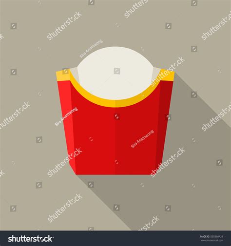 Empty Packaging French Fries Vector Illustration Stock Vector Royalty