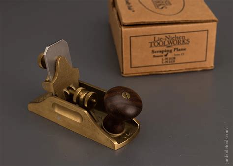 Lie Nielsen Bronze Scraper Plane Mint In Box With Rosewood Knob 10