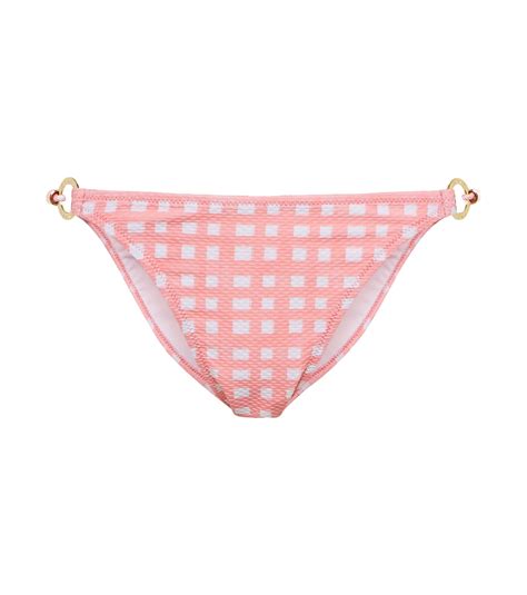 Madagascar Checked Bikini Bottoms In Pink Heidi Klein Mytheresa