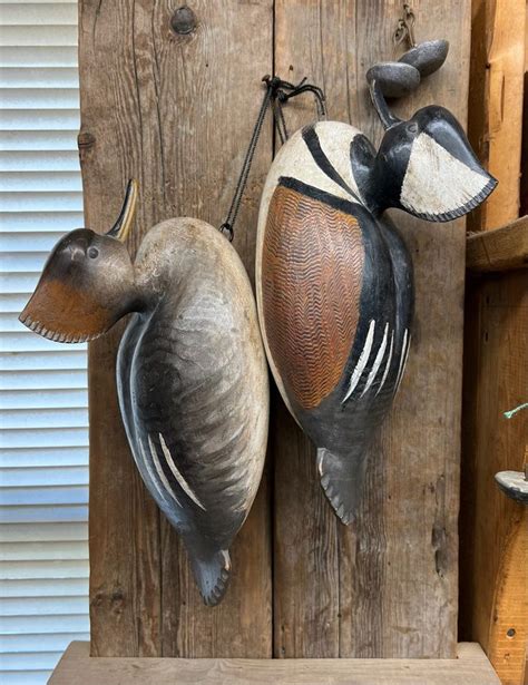 Mark Daisey Antique Style Hooded Merganser Decoy Antique Style Wood