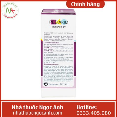 Thuốc Pediakid Immuno-Fort 125ml có tốt không? giá bao nhiêu? mua ở đâu