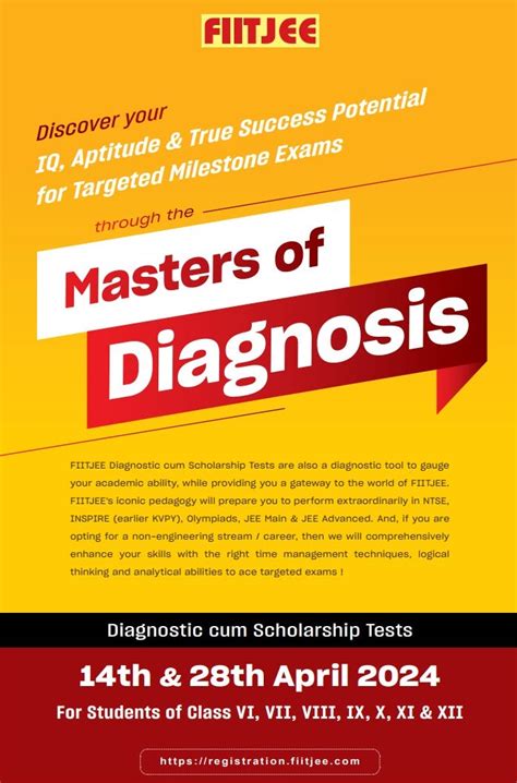 Fiitjee Diagnostic Cum Scholarship Tests Are Also A Diagnostic Tool To Gauge Your Academic